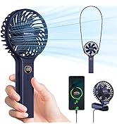 SWEETFULL Handheld Fan,5000mAh Portable Fan Mini fan Small Personal Fan with Backup Power,Desk Fa...