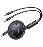 Baseus Retractable USB C Cable, 100W 2 in 1 USBC to USBC Multi Fast Charging Cable, 5 Length Pres...