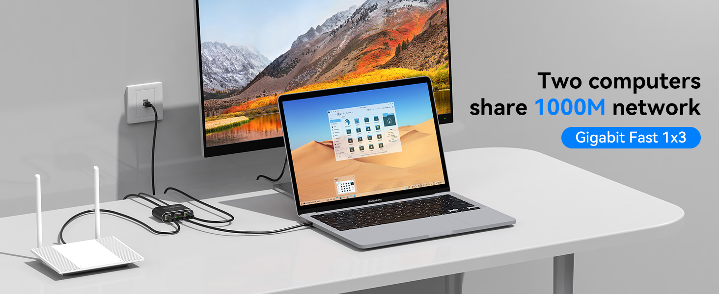 Ethernet Splitter 1 to 3 1000Mbps