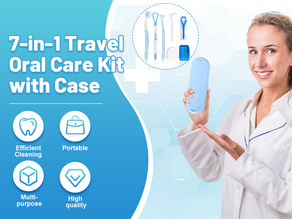 7-in-1 Travel Oral Care Kit with Case