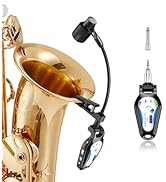 KIMAFUN 2.4G Wireless Saxophone Microphone, Clip-on Instrument Microphone, 100ft Range, Plug and ...