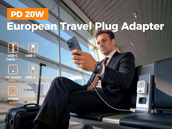 European travel plug adapter
