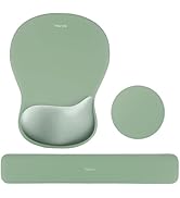 MOSISO Wrist Rest Support for Mouse Pad&Keyboard Set, Ergonomic Mousepad&Coaster, Non-Slip Base H...