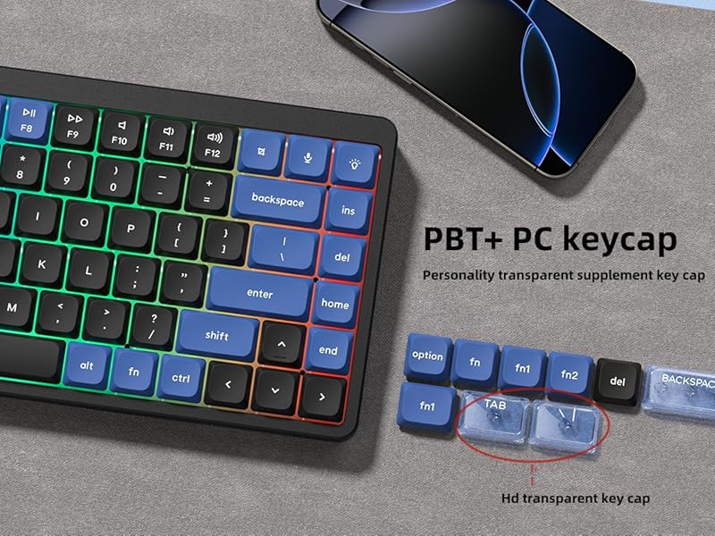 womier low profile keycap,pbt/pc keycaps,clear keycaps,double shot keycaps