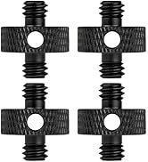 Rigych 1/4 Male to 1/4 Male Tripod Screw Adapter with Hole 1/4 Screw Camera Mount for Camera Trip...