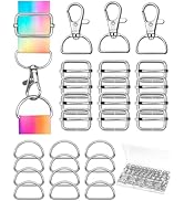 FIVEIZERO 90Pcs Swivel Snap Hooks Kit, D Rings for Purse and Slide Buckles, Swivel Hook, Purse Ha...