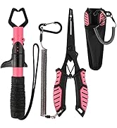mouhike Fishing Pliers, Fish Lip Gripper Fishing Tools Kit Muti-Function Saltwater Fishing Line C...