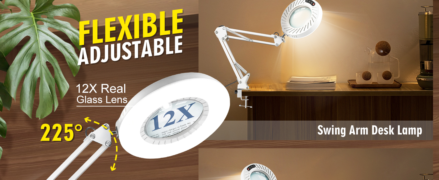 magnifying glass with light and stand