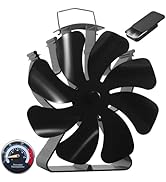 VODA Wood Stove Fan Heat Powered Fireplace Fans Non Electric, Heat Activated Thermal Fan 8 Blades...
