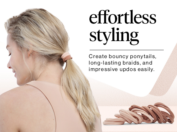 woman girl beuty kit mom little hair tie no crease thin rubber band big no breakage pony tails