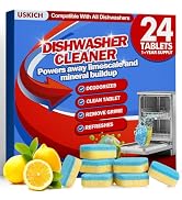Dishwasher Cleaner And Deodorizer Tablets 24 Pack,Deep Cleaning Descaler Pods for Dish Washer,Lem...