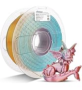 AMOLEN 3D Printer Filament, Triple Colors Coextrusion Silk PLA Filament 1.75mm, Rainbow PLA Filam...