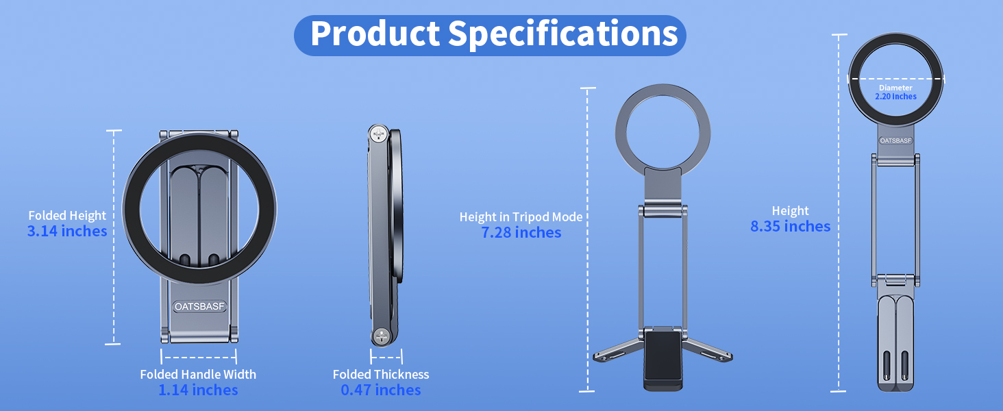 HIYJEN Magnetic Phone Tripod Stand