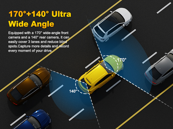 car camera - dash cam front and rear
