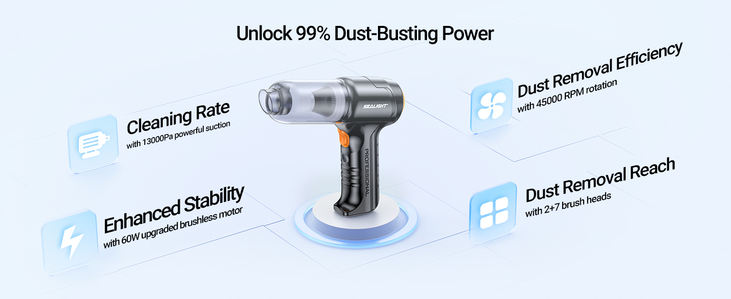 car vacuum sealight portable compact car vacuum wireless handheld car vacuum cleaner