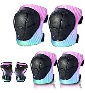 Gradient Color Kids Protective Gear Set Knee Pads for Kid 2-14 Years,W/ Adjustable Strap Kids/You...