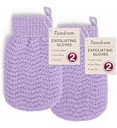 Exfoliating Gloves 2 Pack, Wave Texture Exfoliating Mitt for Dead Skin Remover, Body Scrub Gloves...