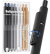 InkSlick 8 Pcs Black Ballpoint Pens - 1mm Medium Point Black Ink Pens | Smooth Writing Ball Point...