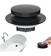 Hibbent 3 in 1 Metal Bathtub Drain Stopper, Universal Pop Up Tub Stopper, Bathtub Drain Hair Catc...