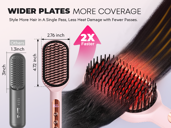 wide hair straightener brush