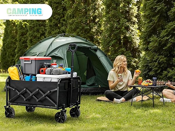 Collapsible Wagon Cart with Wheels Foldable