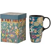 Topadorn Ceramic Coffee Mug Porcelain Travel Cup, 17 Oz Tea Cups with Handle &amp; Lid for Latte, Tea...