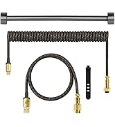 Custom Coiled USB C Cable for Mechanical Keyboard,Apex Pro USB Type C to USB-A Sequined Silk Doub...