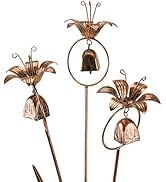 WSgift Metal Bronze Calla Lily Flowers with Bells for Outdoor Garden Decor
