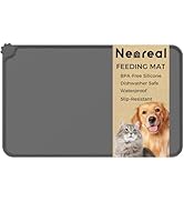 Silicone Pet Food Mat Waterproof - BPA Free Non-Slip Dog Feeding Mat with High Raised Edges - Spi...