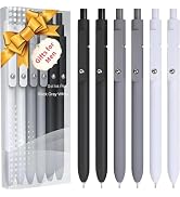 6Pcs Gel Pens, 0.5MM Black Gel Ink Pen Fine Point Smooth Writing Pens, College Essentials Pens, F...