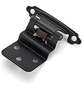 Ravinte 60 Packs (30 Pairs) 3/8" Inset Matte Black Cabinet Hinge,Self Closing Hinges for Kitchen/...