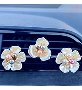 Cute Car Air Freshener Vent Clip, 3D Flower Decoration Vent Air Freshener with Scent Pads, Car Ac...