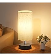 PartageiZ Small Table Lamp for Bedroom - Bedside Lamps for Night Stands, Minimalist Nightstand Li...