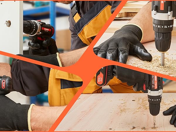 Cordless drill driver power impact screwdriver electric electrical tools batteries sets combo kits