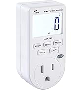Poniie PN1500 Portable Micro Electricity Usage Monitor Electrical Power Consumption Watt Meter (1...