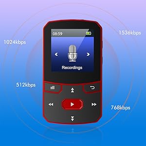 digital audio player Bluetooth mp3 player clip sport small mp3 player with voice recorder recording