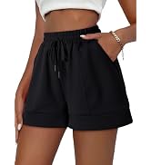 Dokotoo Women's Air Layer Casual Comfy Moisture Wicking Drawstring Shorts with Pockets