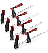ZAVOOS 4 Pack Bar Clamps for Woodworking, 12 Inch One-Handed Medium Duty Steel F Clamps Set, 600 ...