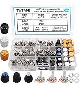 TWTADE 64PCS Potentiometer Kit WH148 B5K B10K B20K B50K B100K Ohm Linear Rotary Potentiometer wit...