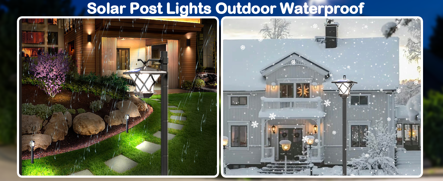 Vintage Waterproof Street Light Pole for Patio, Garden, Lawn, Backyard, Pathway