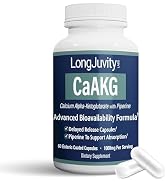 LongJuvity Calcium Alpha-Ketoglutarate Time Release AKG Supplement (1,000mg Per Serving) - Gut He...
