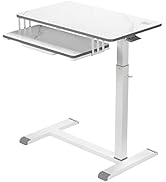 ETHU Overbed Table with Wheels, Upgrade Medical Table with Drawer, Hospital Bed Table, Workstatio...