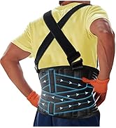 DARLIS Plus Size 5XL/6XL Work Back Brace with Removable Suspender Straps, Posture Corrector Prote...