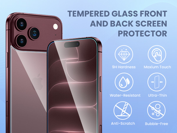 Maxdara for iPhone 18 Pro Max Back Screen Protector &amp;amp; Front Screen Protector Camera Protector
