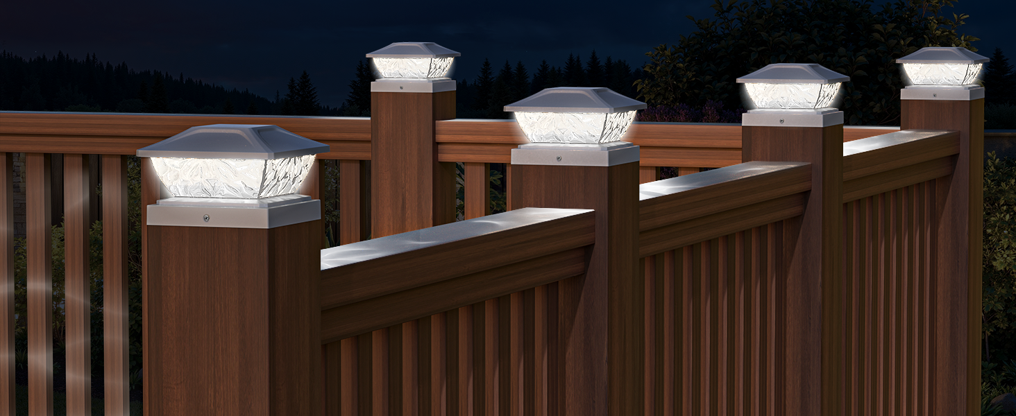 solar fence post cap lights