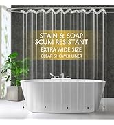 ZEMAHOME Extra Large Size PEVA Plastic Shower Curtain Liner Premium Light Weight 108" x 72" Clear...