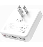 BUDI Flat USB C Wall Charger, 34W 4-Port Slim USB Wall Charger, Fast Charging Block with 20W Port...