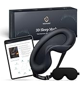 Nox Sleep 3D Sleep Mask for Men Women, 100% Light Blocking Eye Mask, Ice Silk Adjustable Sleeping...