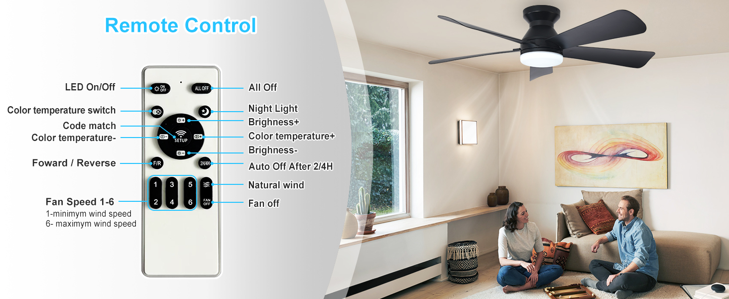 ceiling fan with light and remote