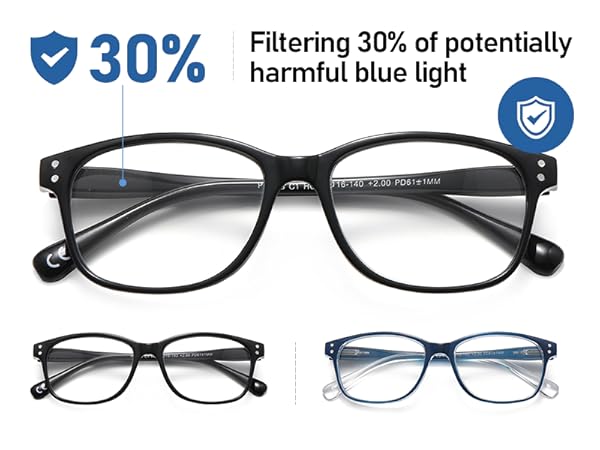 PUBOWT 2-Pack Progressive Multifocus Reading Glasses for Men Women Blue Light Readers